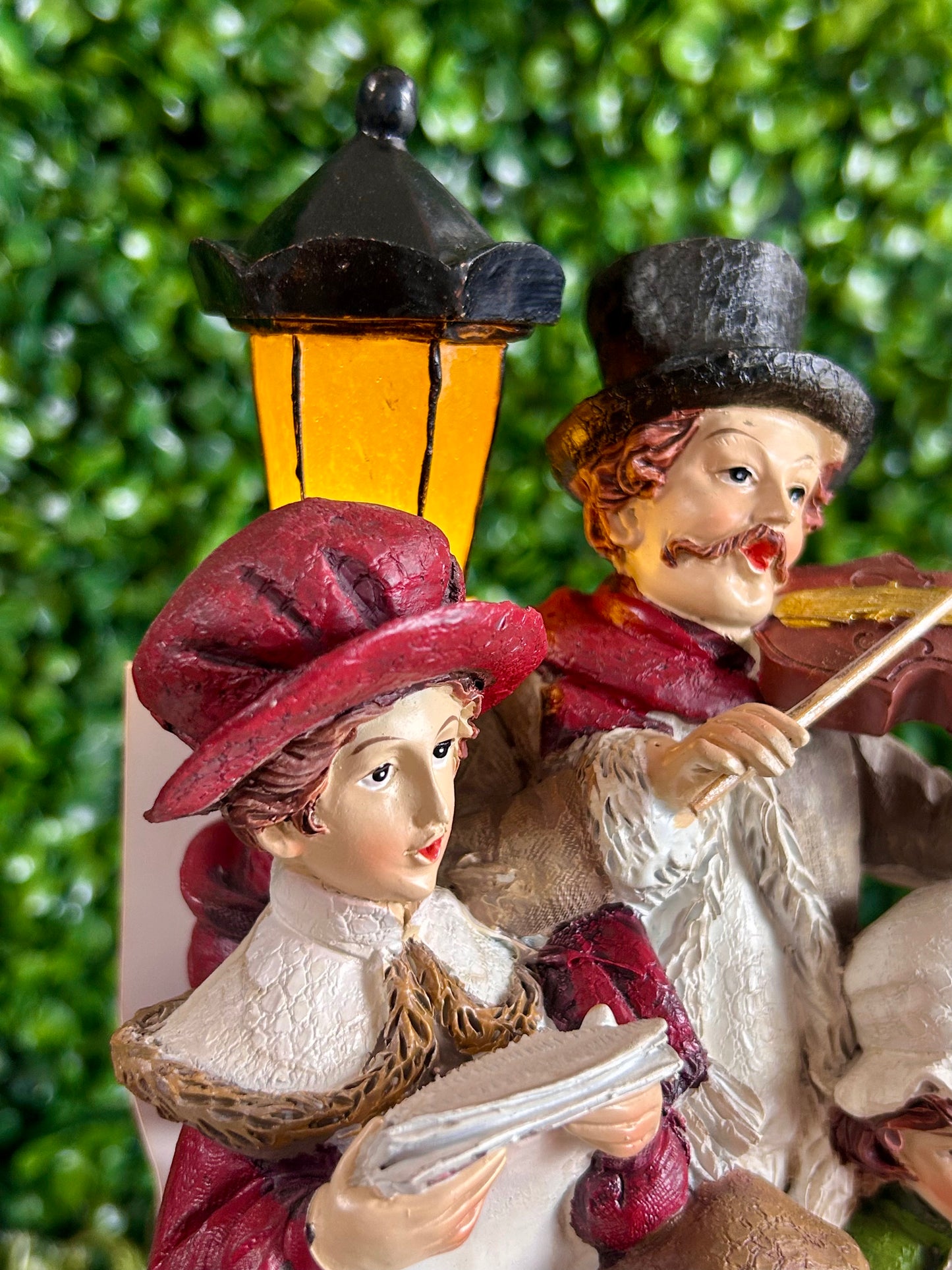 11 Inch Lighted Resin Holiday Carolers Figurine