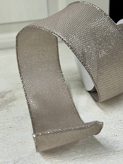 2.5 Inch By 10 Yard Champagne Metallic Ribbon