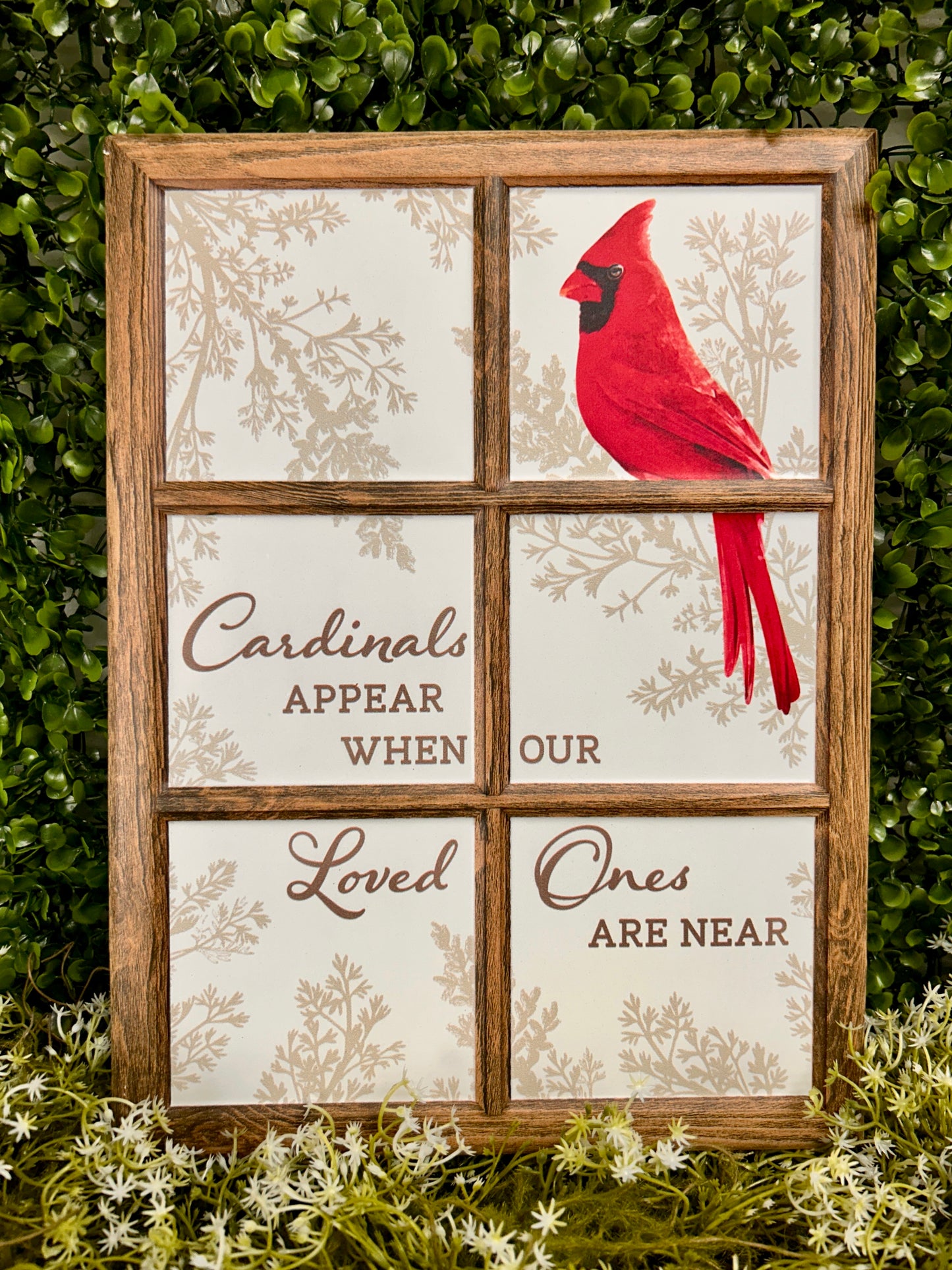 12.75 Inch Cardinal In Window Metal Sign