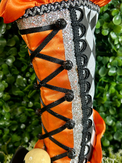 10 Inch Witches Boot With Skull