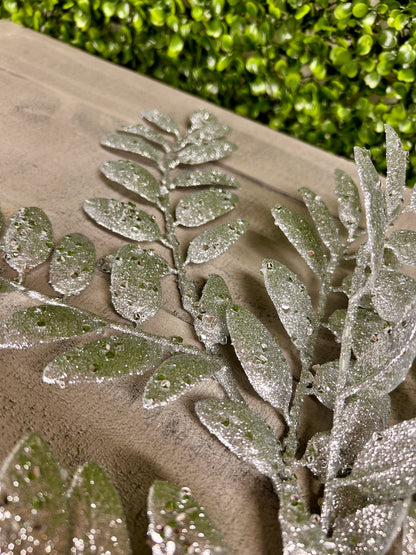 21 Inch Silver Glitter Honey Locust Spray