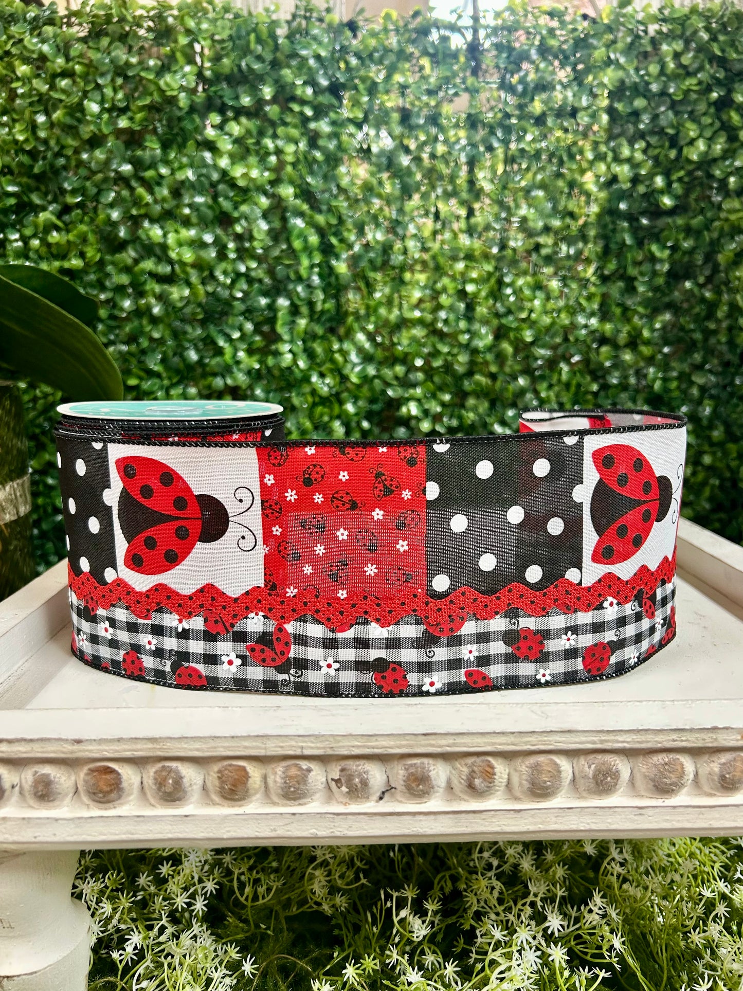 4 Inch By 10 Yards Ladybug Ricrac Ribbon