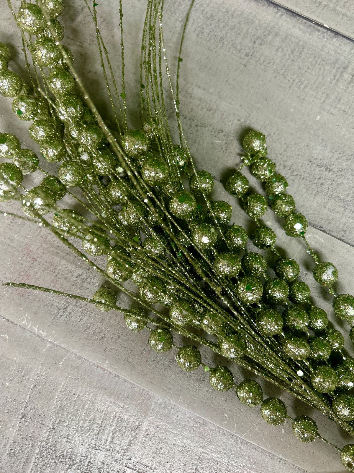 28" Mint Glitter Berry Spray