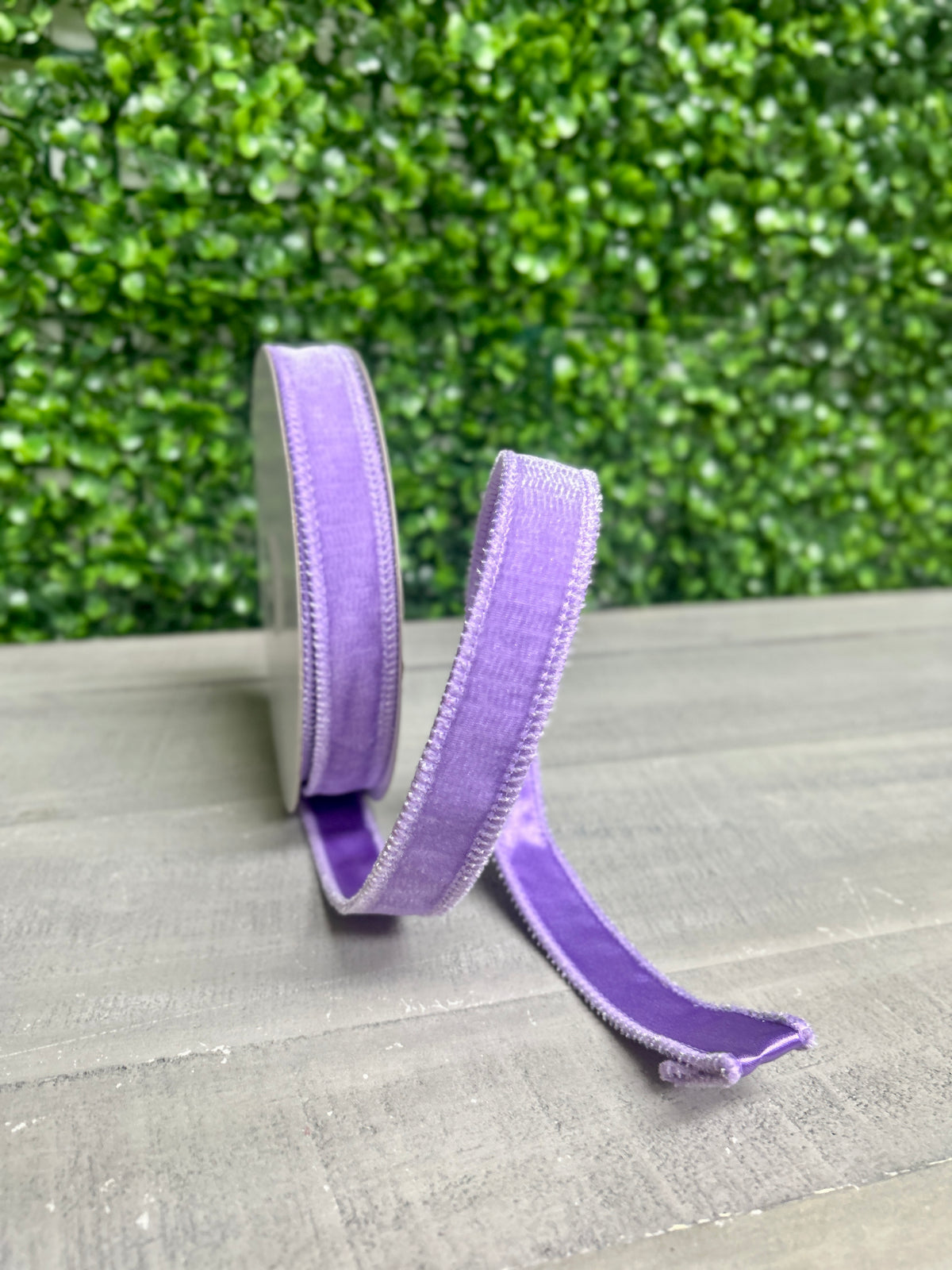 7/8 Inch By 10 Yard Lavender Deluxe Velvet With Satin Backing Ribbon