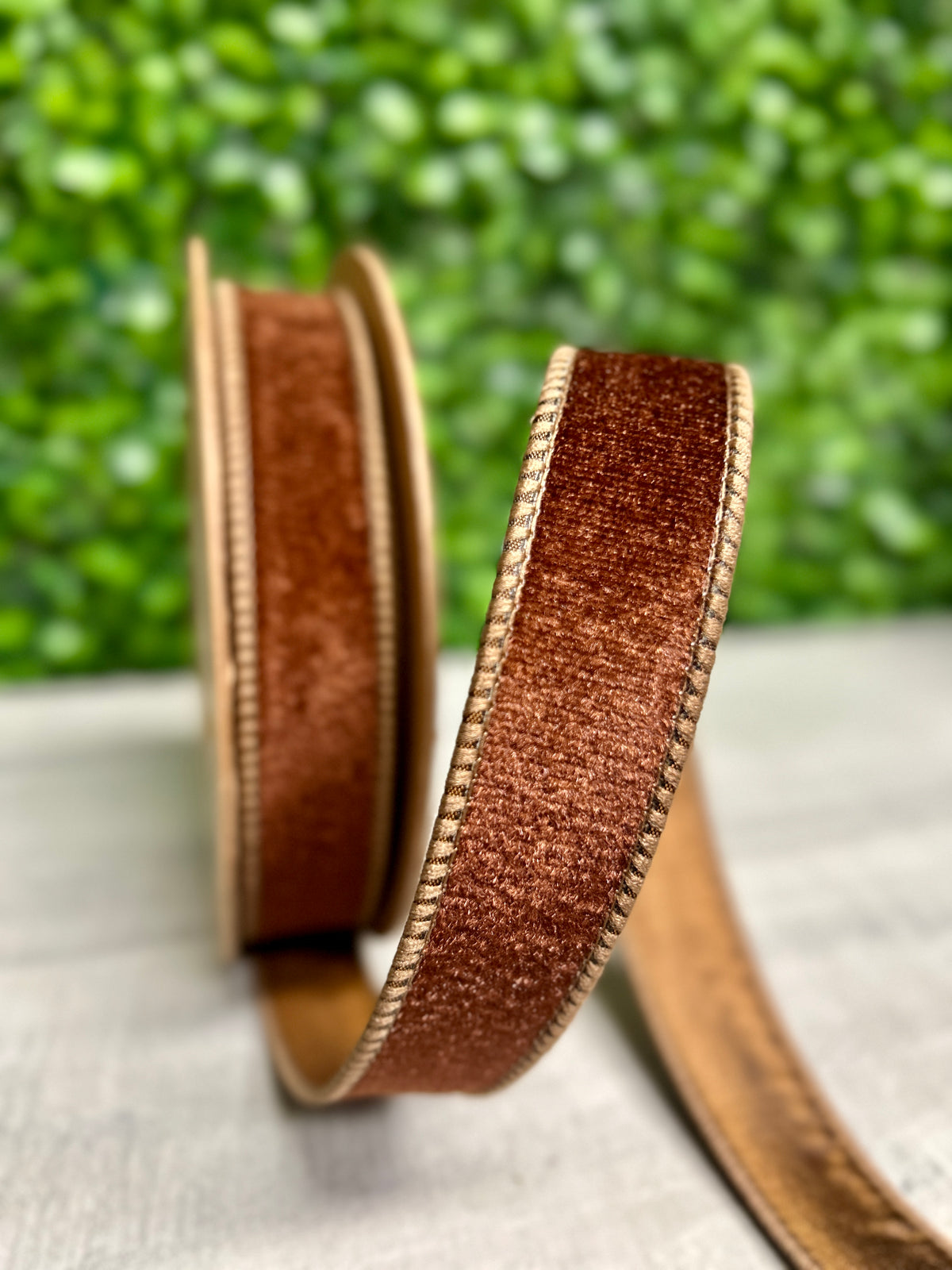 1 Inch By 10 Yard Brown Heritage Velvet Ribbon