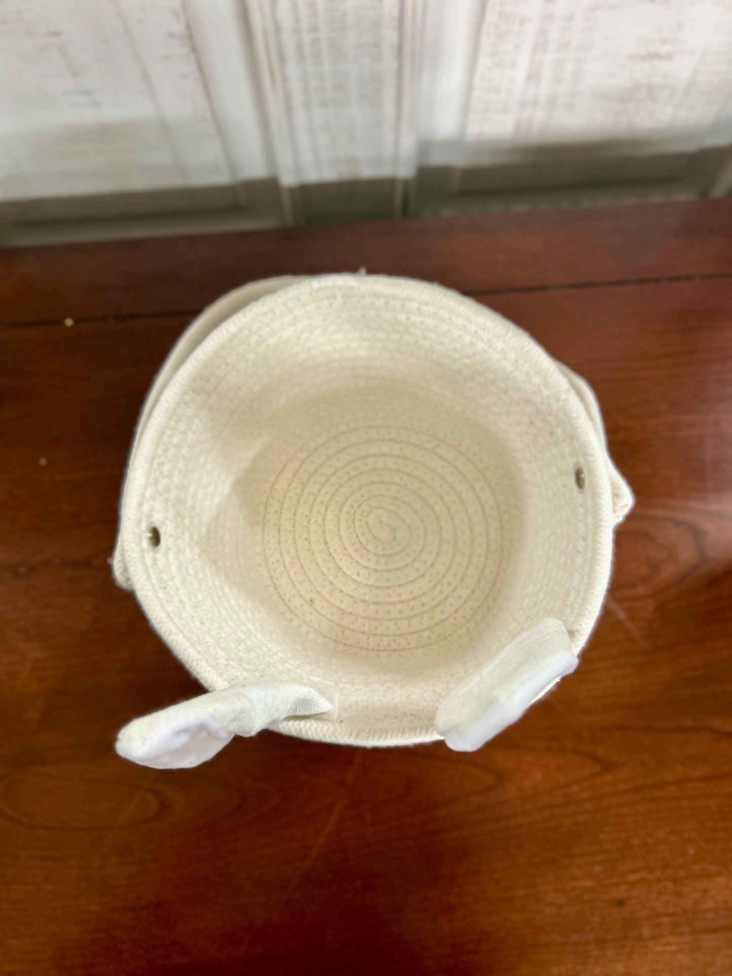 White Bunny Decorative Basket