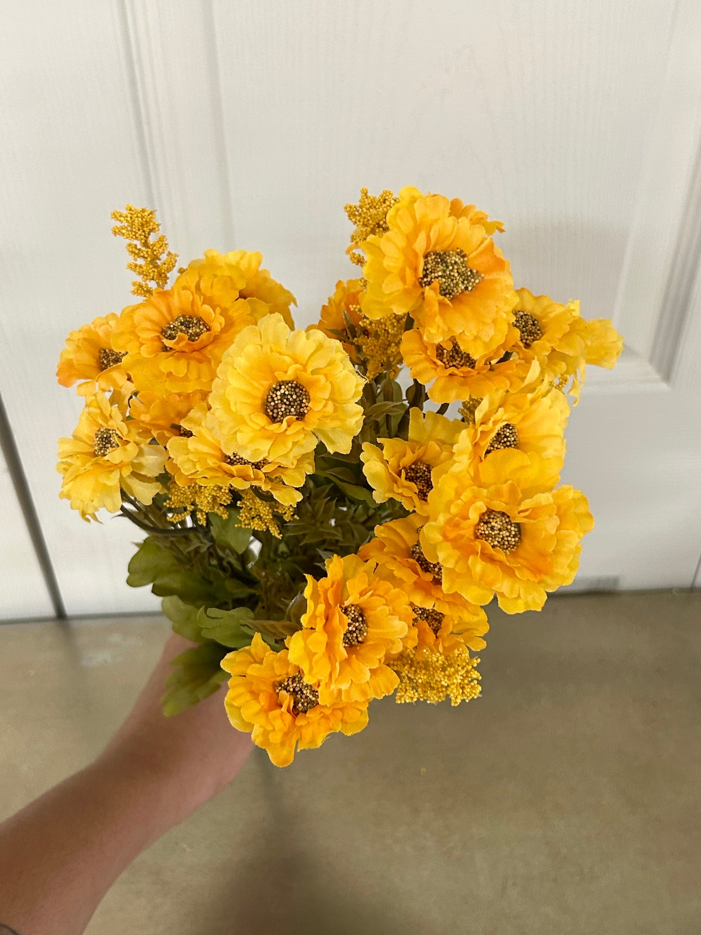 19 Inch Gold Yellow Mini Daisy And Astilbe Bush