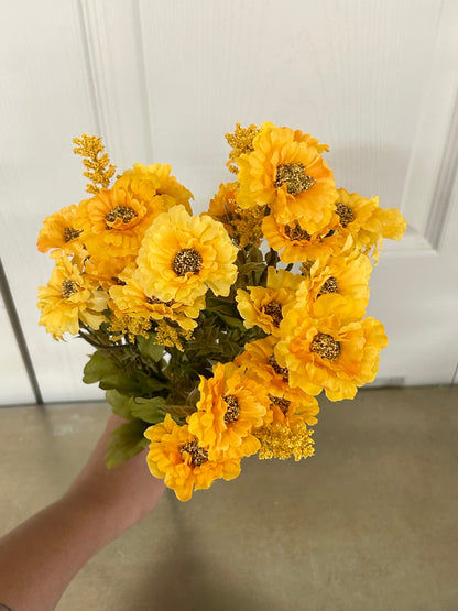 19 Inch Gold Yellow Mini Daisy And Astilbe Bush