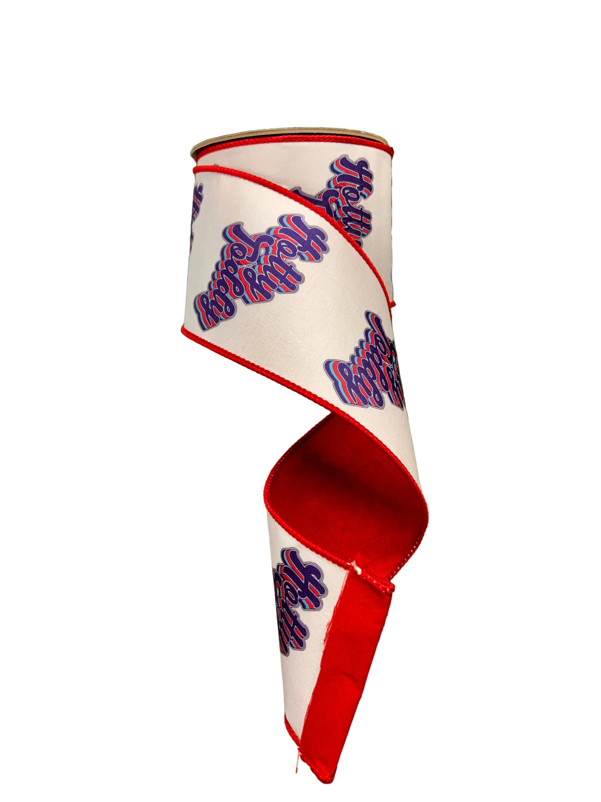4 Inch By 10 Yard Hotty Toddy Fused Dupioni Backed Wired Edge Ribbon