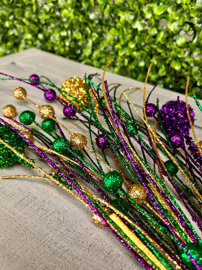 29 Inch Mardi Gras Glitter Ball Fishline Spray