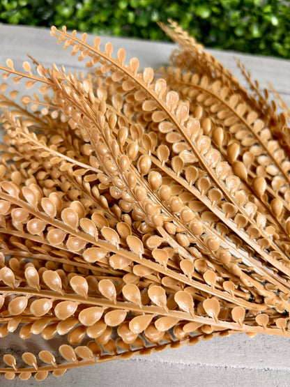15 Inch Beige Bead Grass Bush