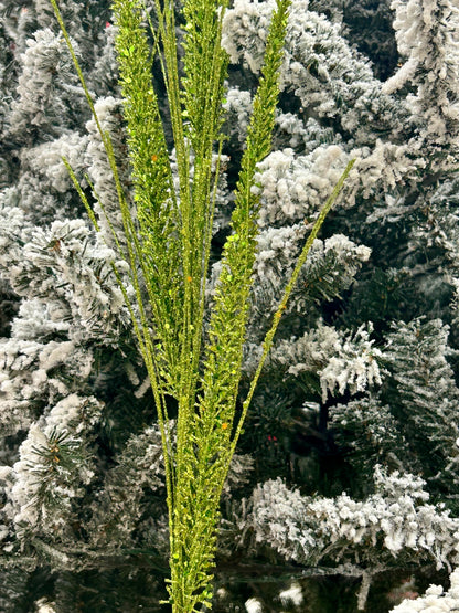 34 Inch Apple Green Glitter Mica Triple Spike Grass Spray