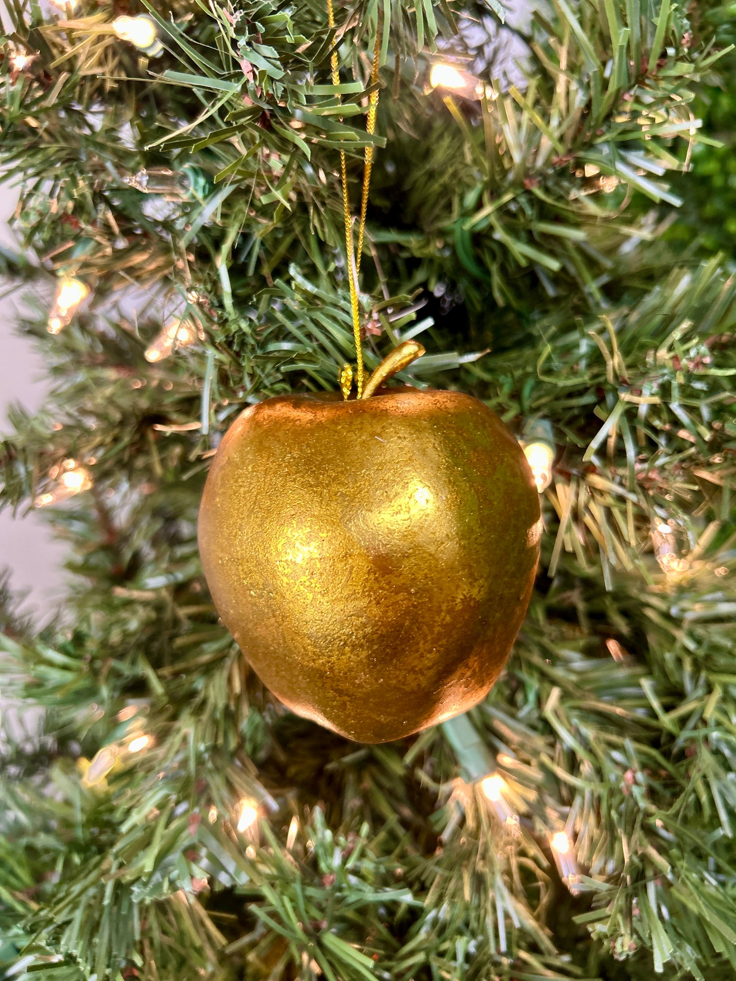 3 Inch Antique Bronze Old World Apple Ornament