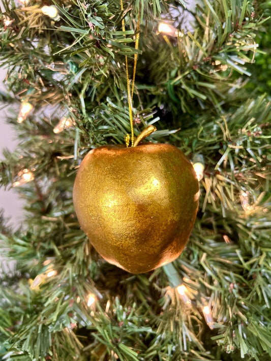 3 Inch Antique Bronze Old World Apple Ornament