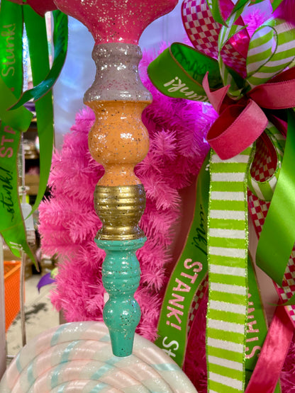 17 Inch Metal Holiday Candy Finial Ornament Two Styles