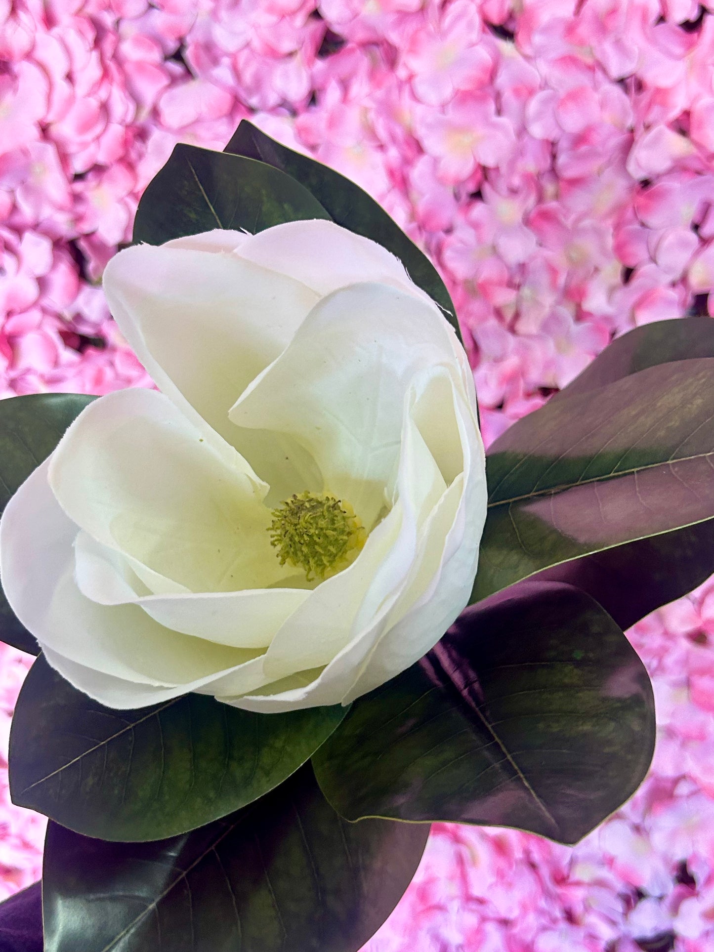 17 Inch White Magnolia Stem