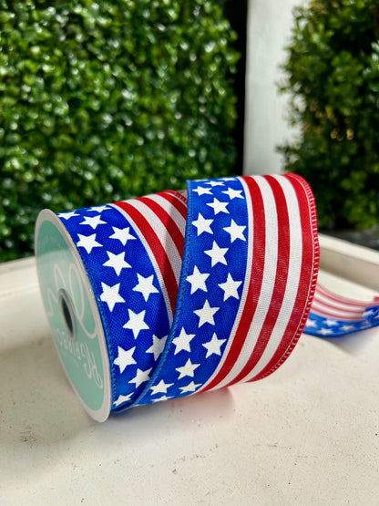 2.5 Inch By 10 Yard Traditional Flag Ribbon