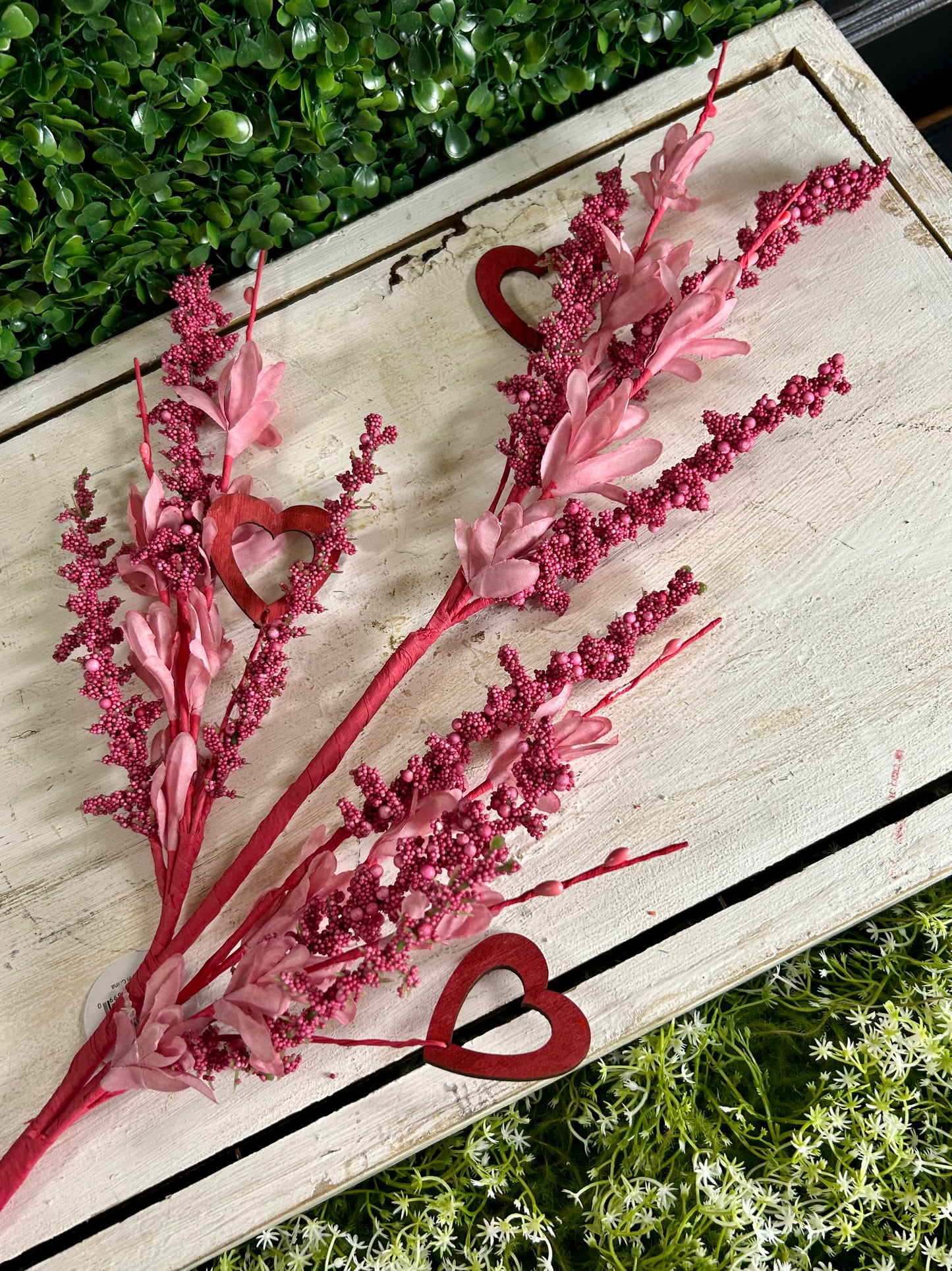 32 Inch Pink Heartfelt Berry And Flower Spray