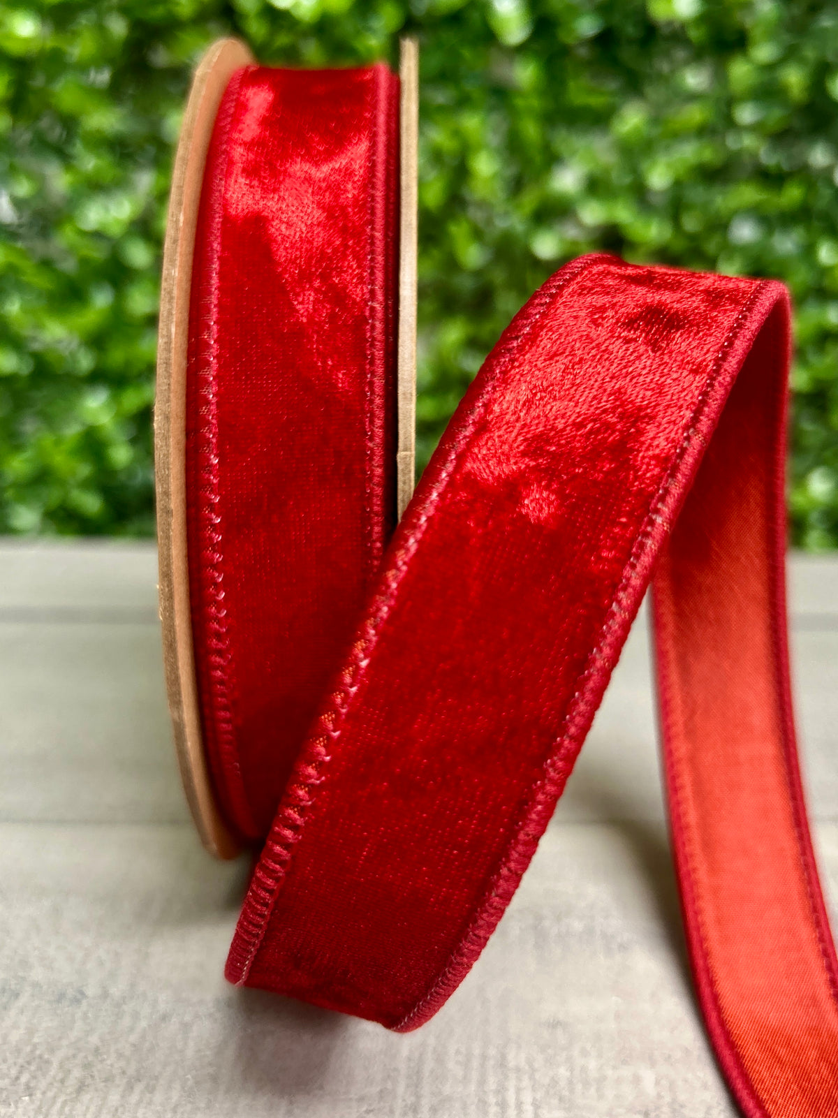 1 Inch By 10 Yard Red Heritage Velvet Ribbon