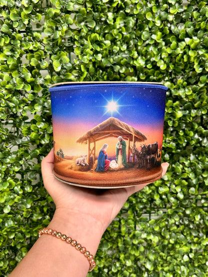 4 Inch By 10 Yard Nativity Scene Fused Ribbon