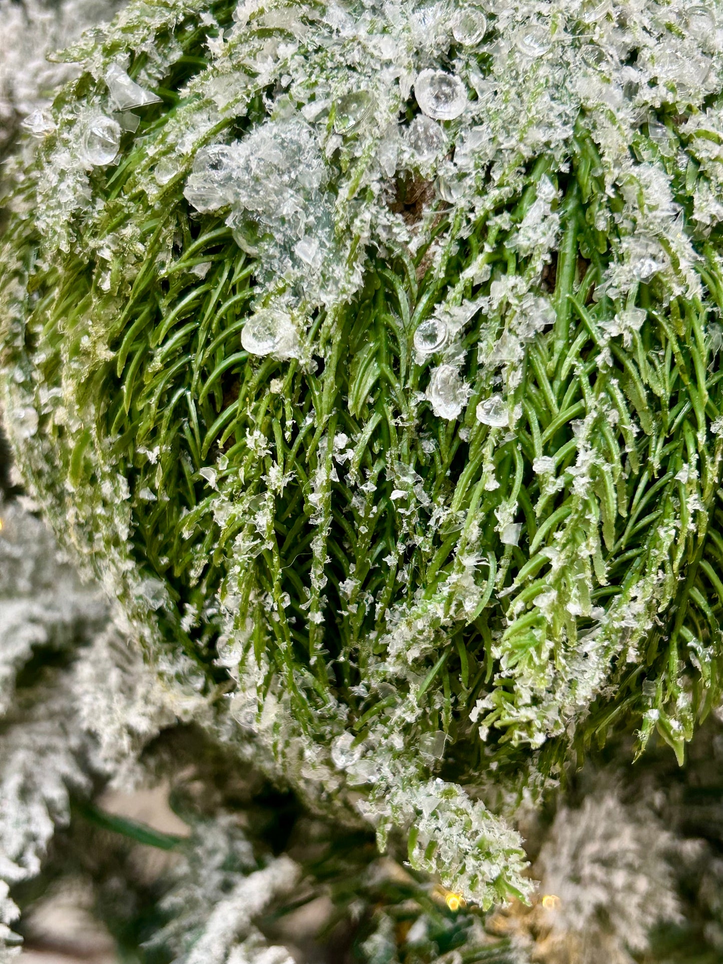 5 Inch Green And White Iced Cypress Ball Ornament