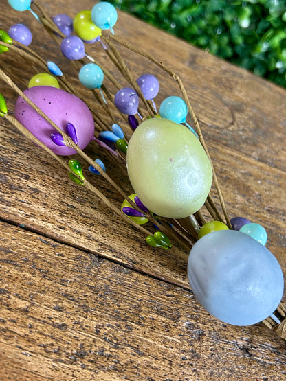 15 Inch Pearlized Easter Egg And Pip Spray