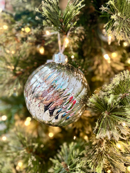 5 Inch Ball Ornament Silver