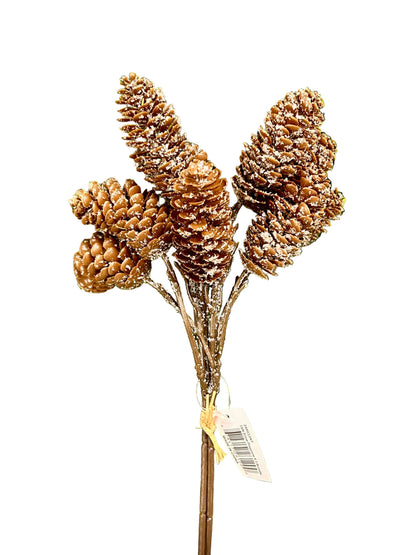 15 Inch Snow Pinecone Bundle