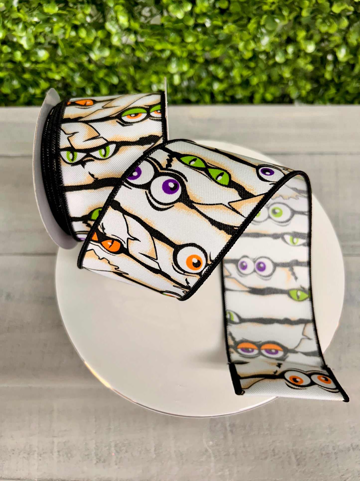 2.5 Inch By 10 Yard Mummy Eyes Ribbon