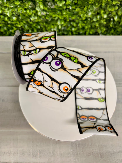 2.5 Inch By 10 Yard Mummy Eyes Ribbon