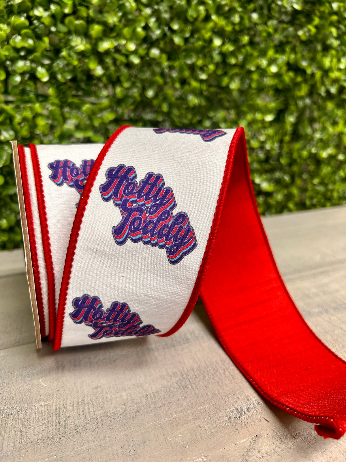 2.5 Inch By 10 Yard Hotty Toddy Fused Dupioni Backed Wired Edge Ribbon