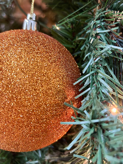 4 Inch Copper Glittered Ball