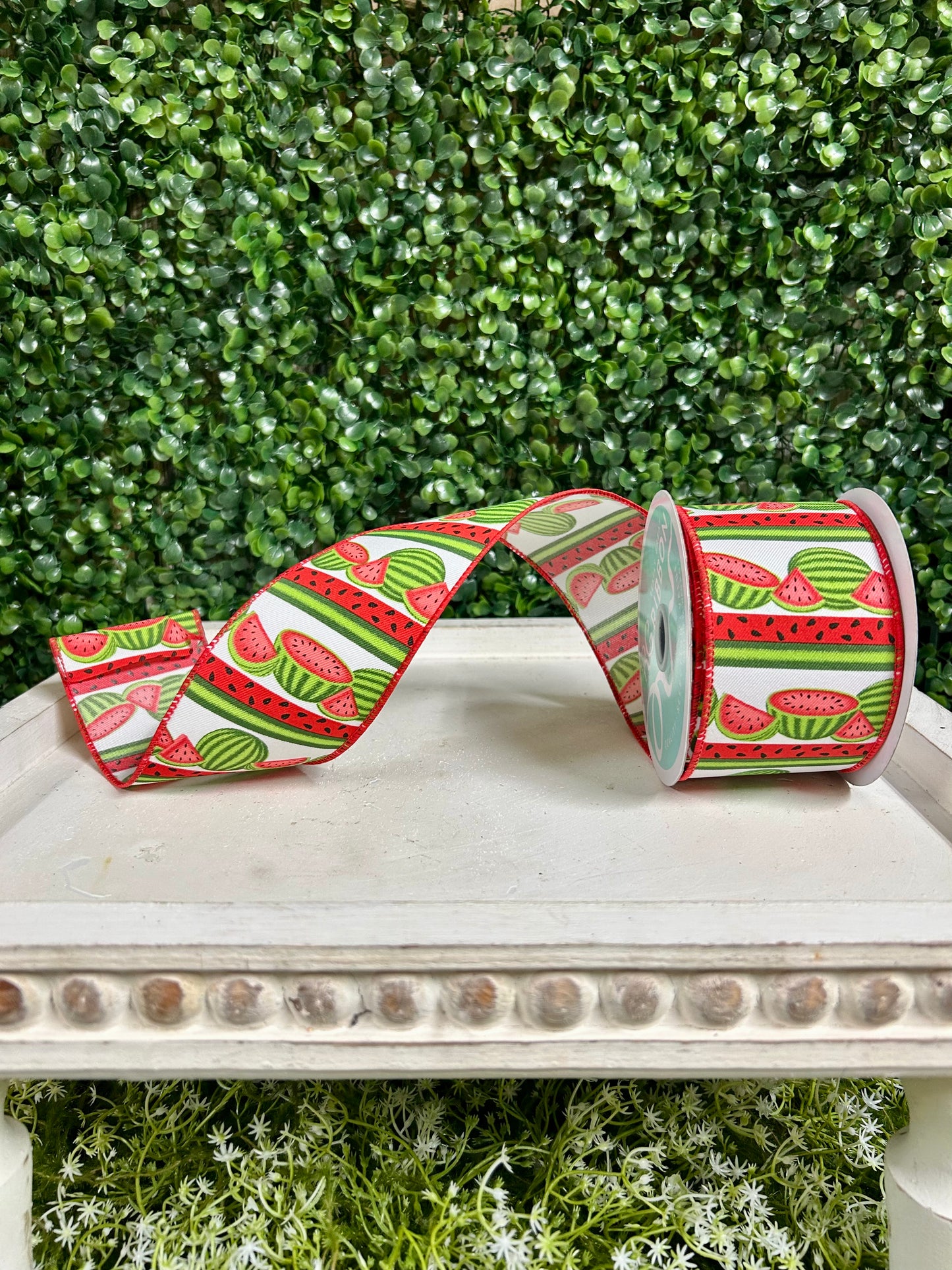 2.5 Inch By 10 Yard Watermelon Stripe Ribbon