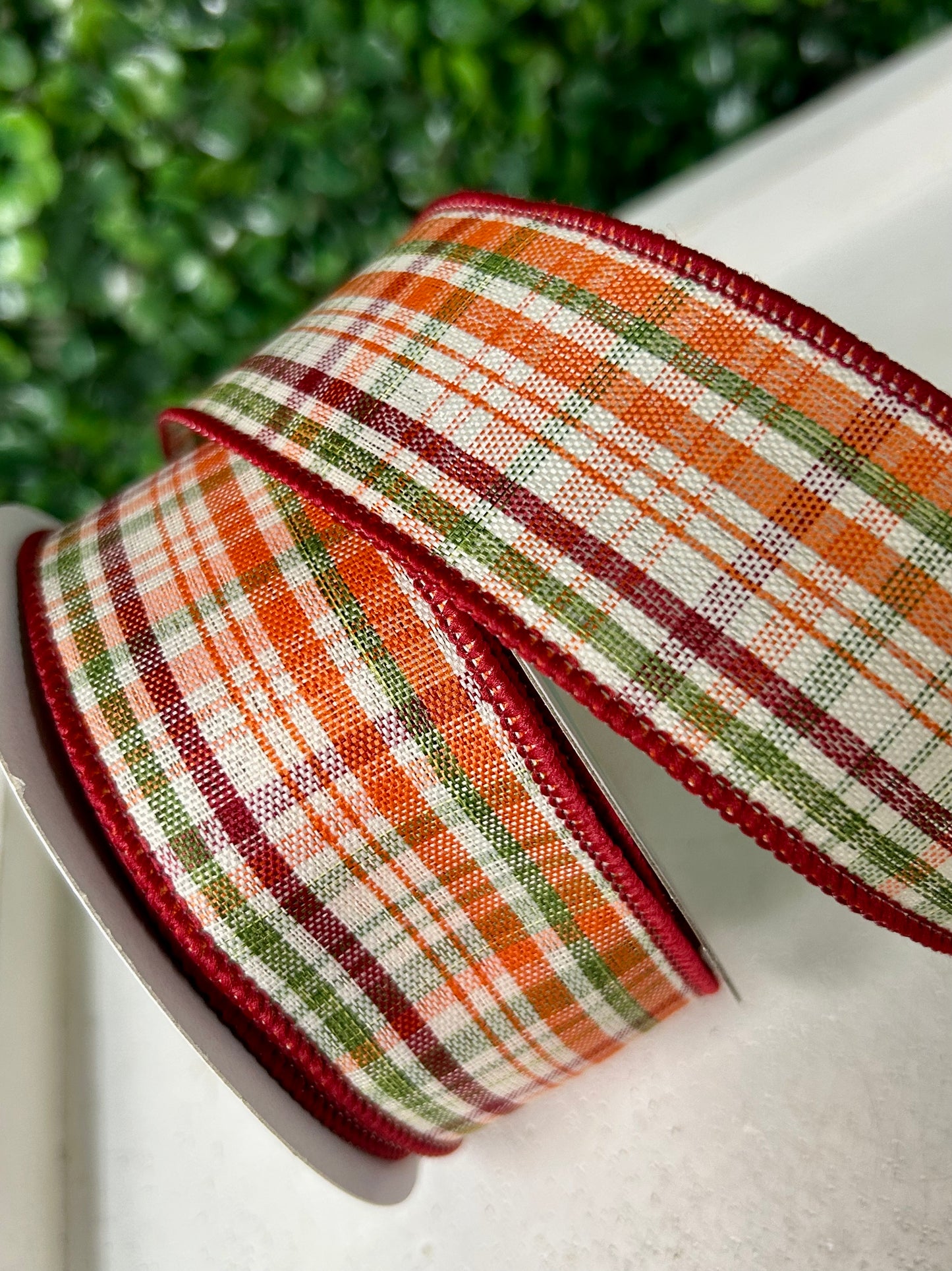 1.5 Inch By 10 Yard Tightly Woven Plaid On Royal Ribbon