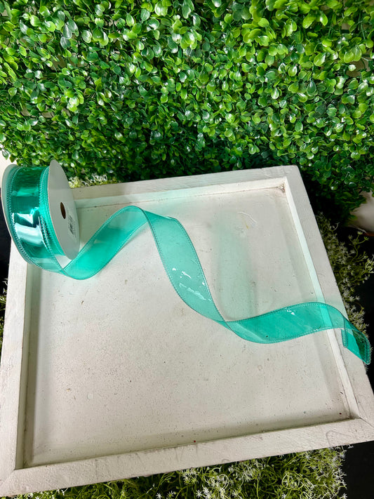 1.5 Inch By 10 Yard Aqua Jelly Ribbon