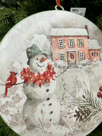 8 Inch Metal Holiday Design Ornament Three Styles