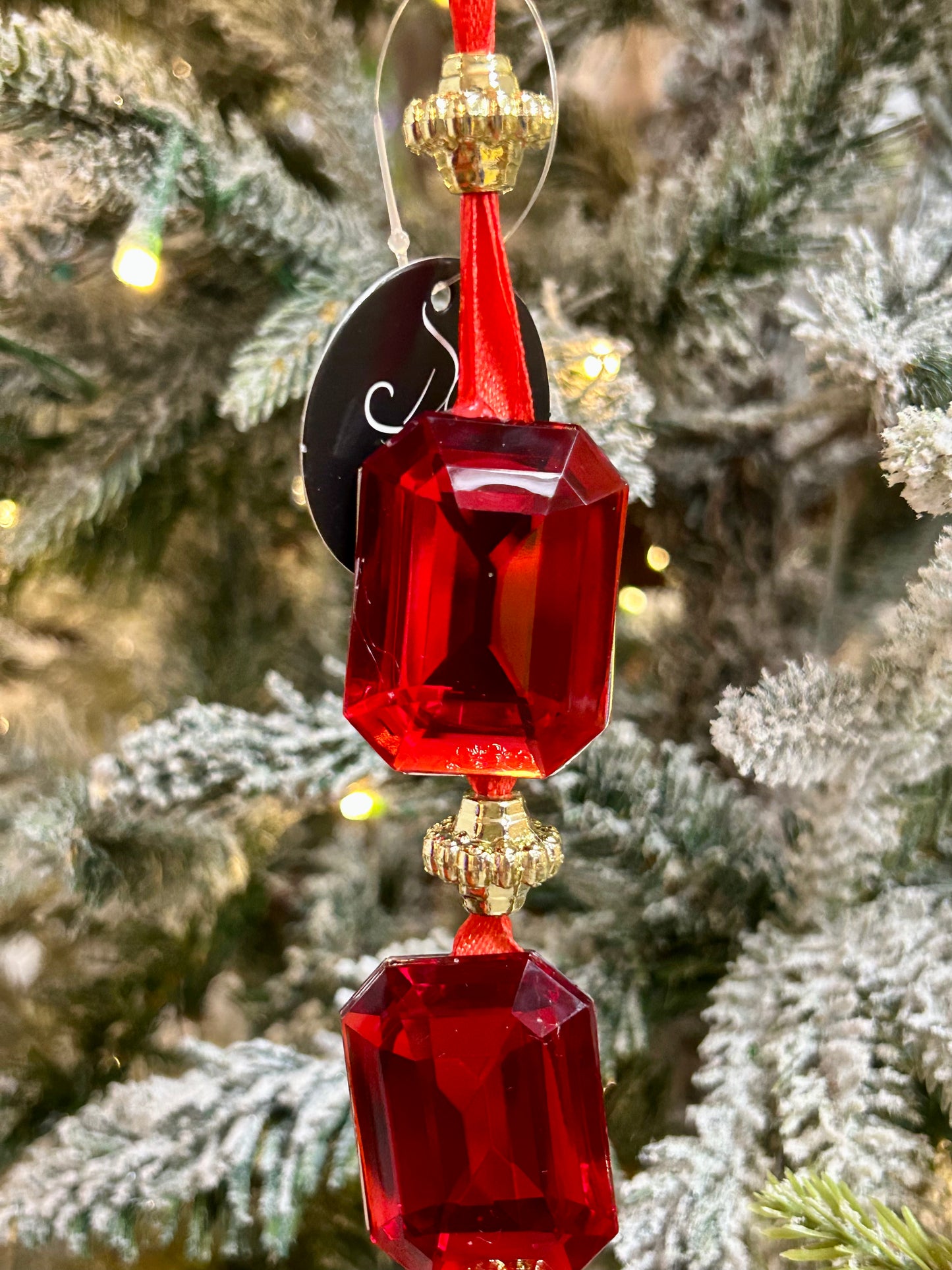 11 Inch Red Acrylic Jewel Hanging Ornament