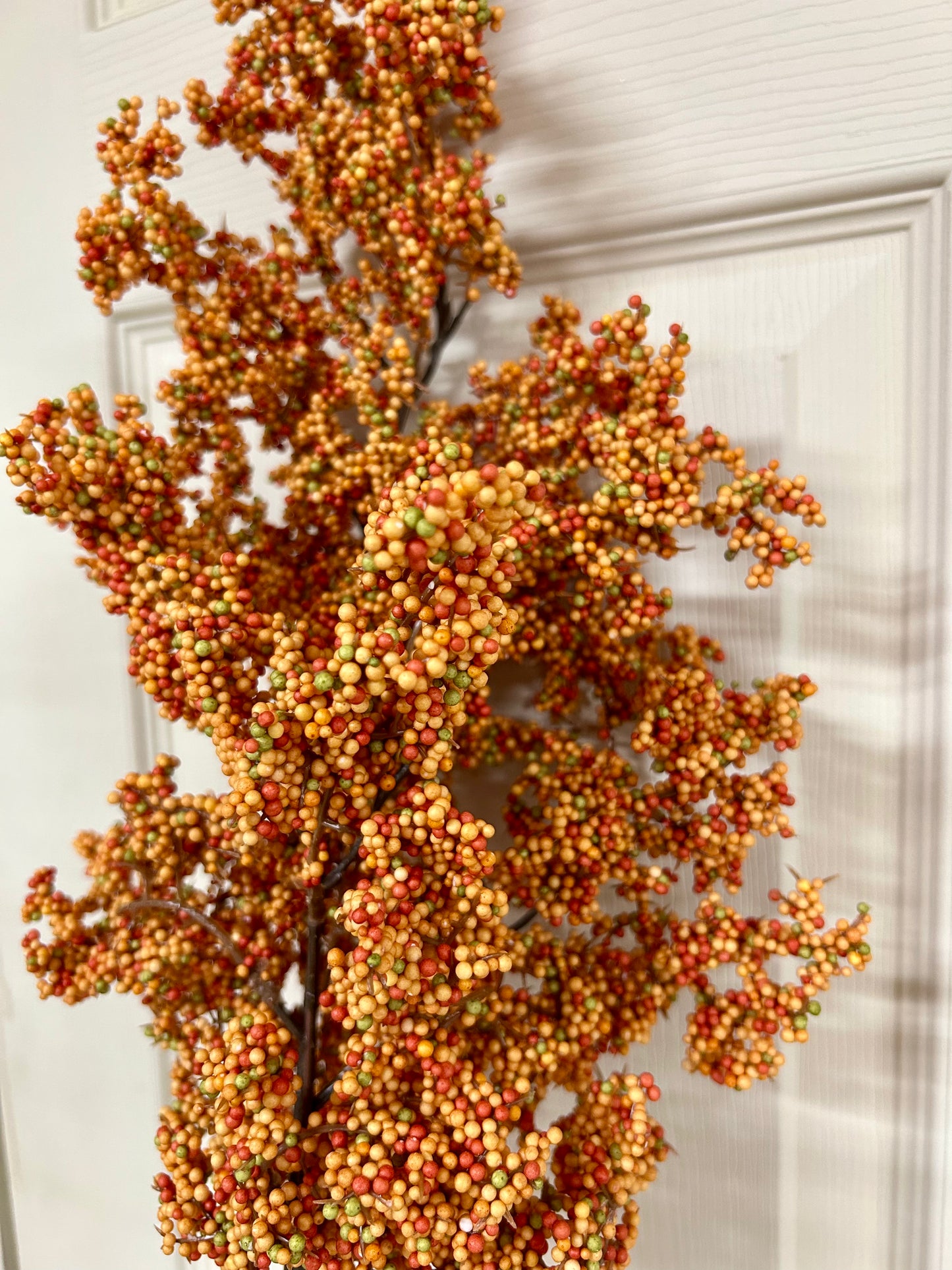 36 Inch Mini Styrofoam Orange Yellow And Green Amaranthus Spray