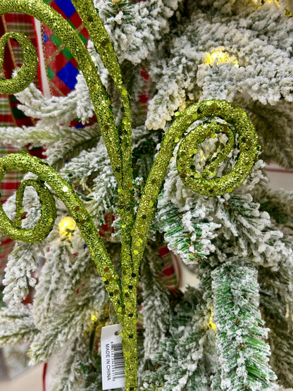 21 Inch Lime Green Glitter Tubing Curl Spray