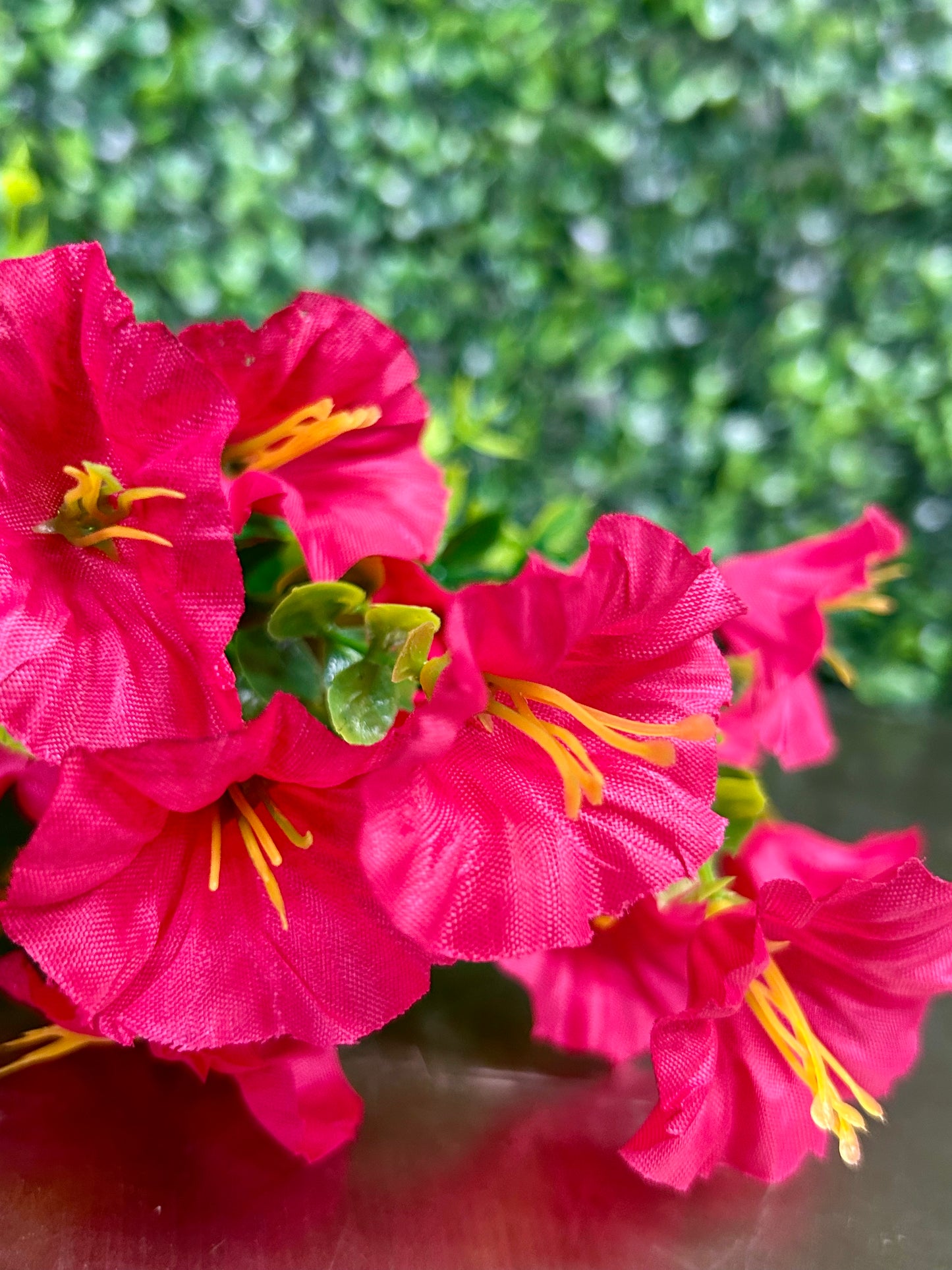 14 Inch Rose Red Mini Morning Glory Bunch