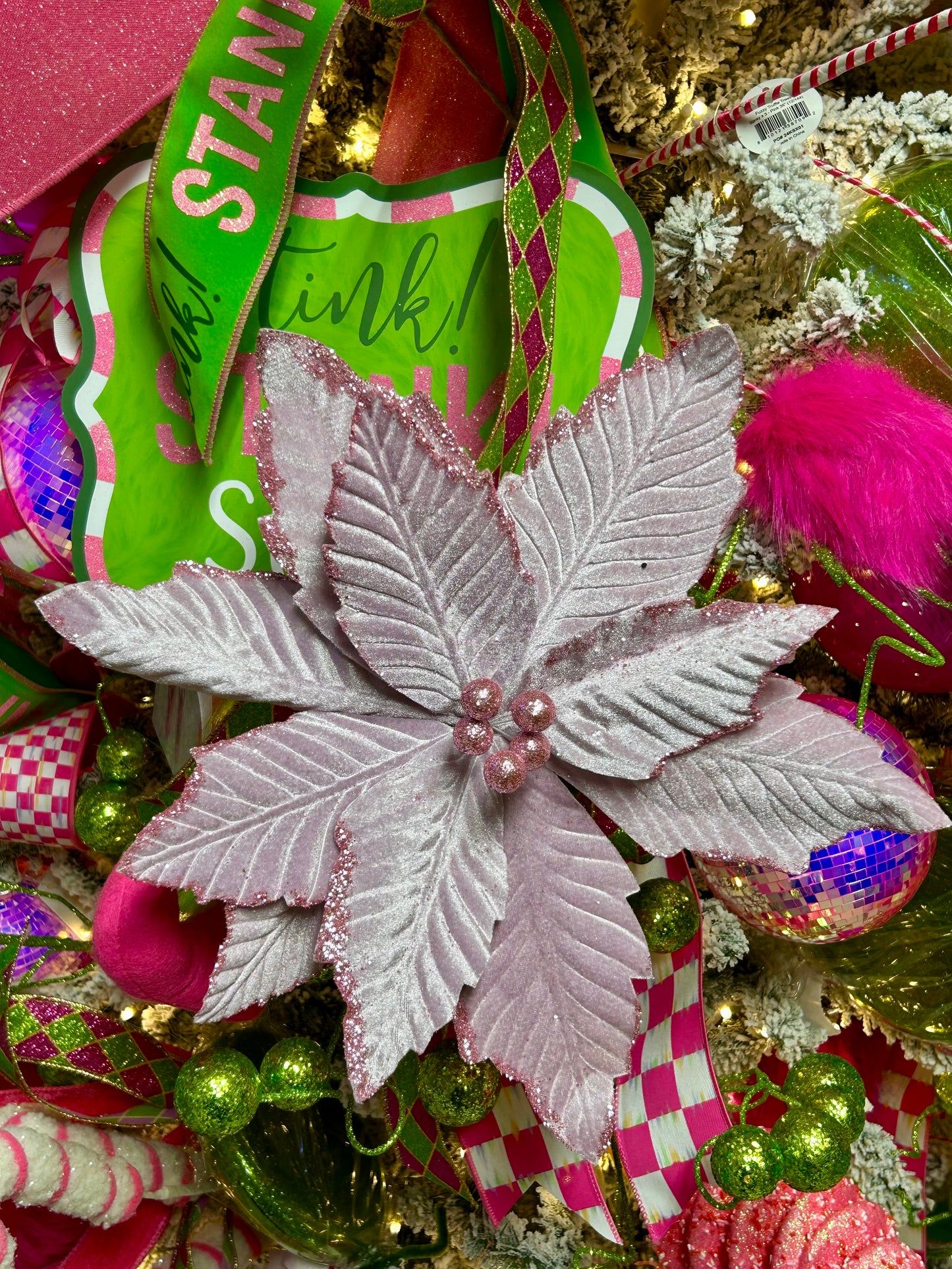 12.5 Inch Lavender Velvet Poinsettia