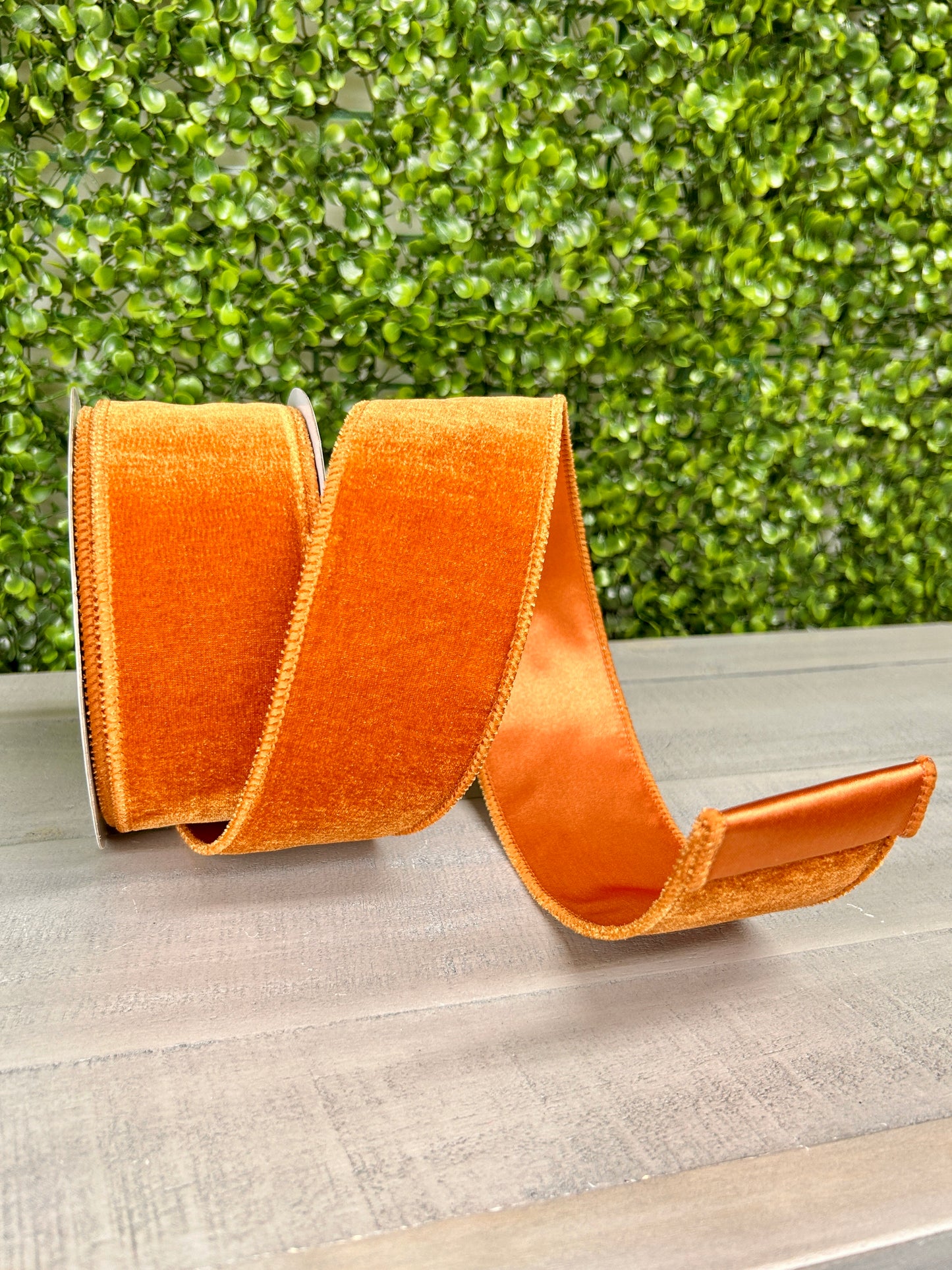 2.5 Inch By 10 Yard Burnt Sienna Deluxe Velvet With Satin Backing Ribbon