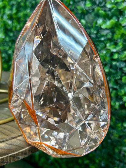6 Inch Rose Gold Acrylic Rain Drop Diamond Ornament
