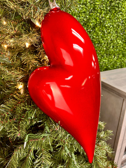 18 Inch Red Modern Heart Finial