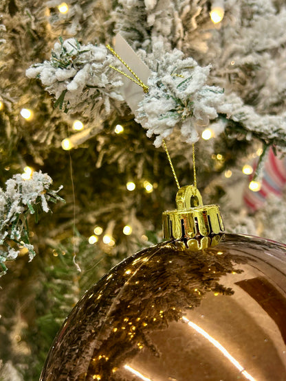 6 Inch Shiny Chocolate Brown Smooth Ball Ornament