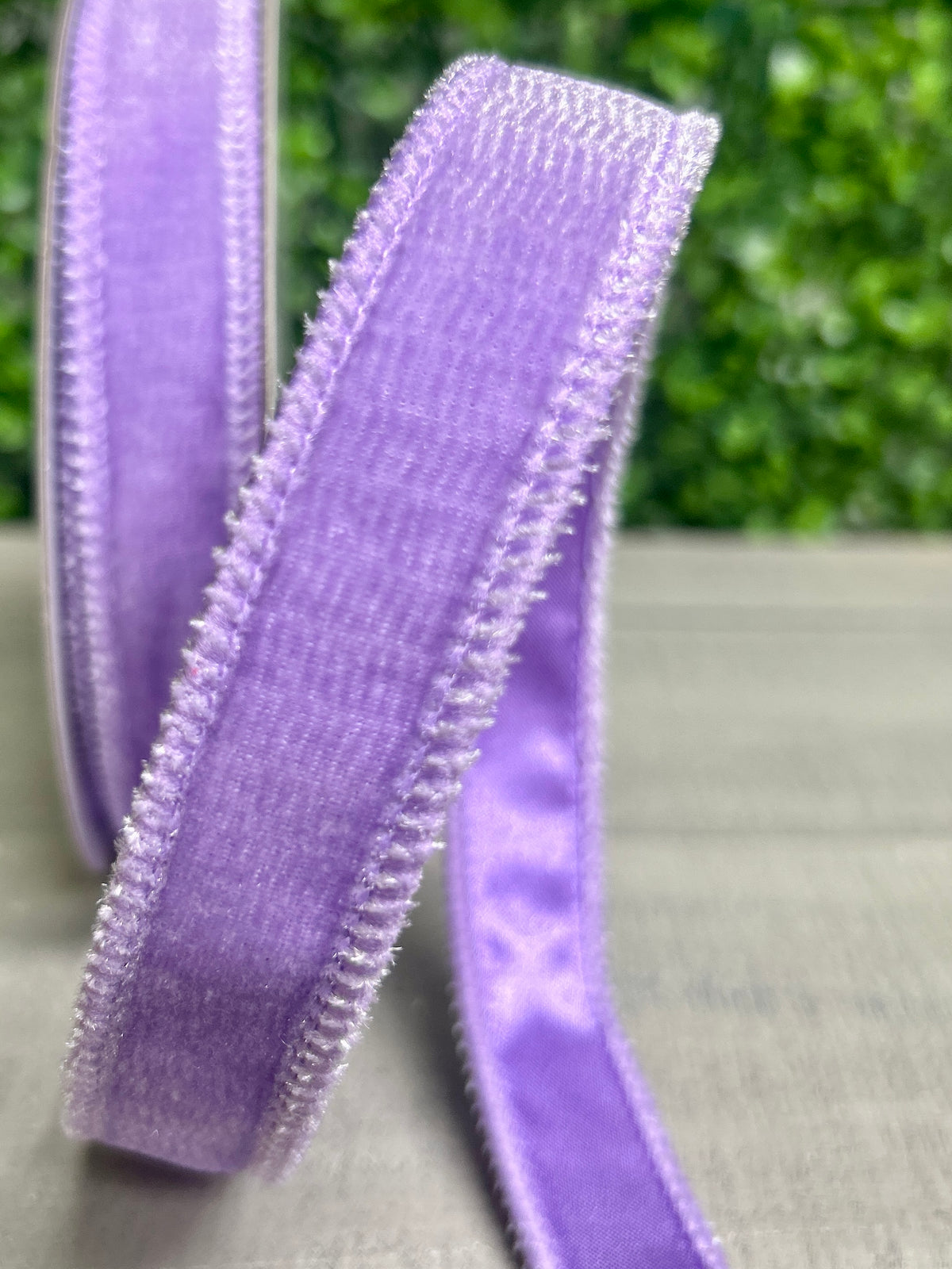 7/8 Inch By 10 Yard Lavender Deluxe Velvet With Satin Backing Ribbon