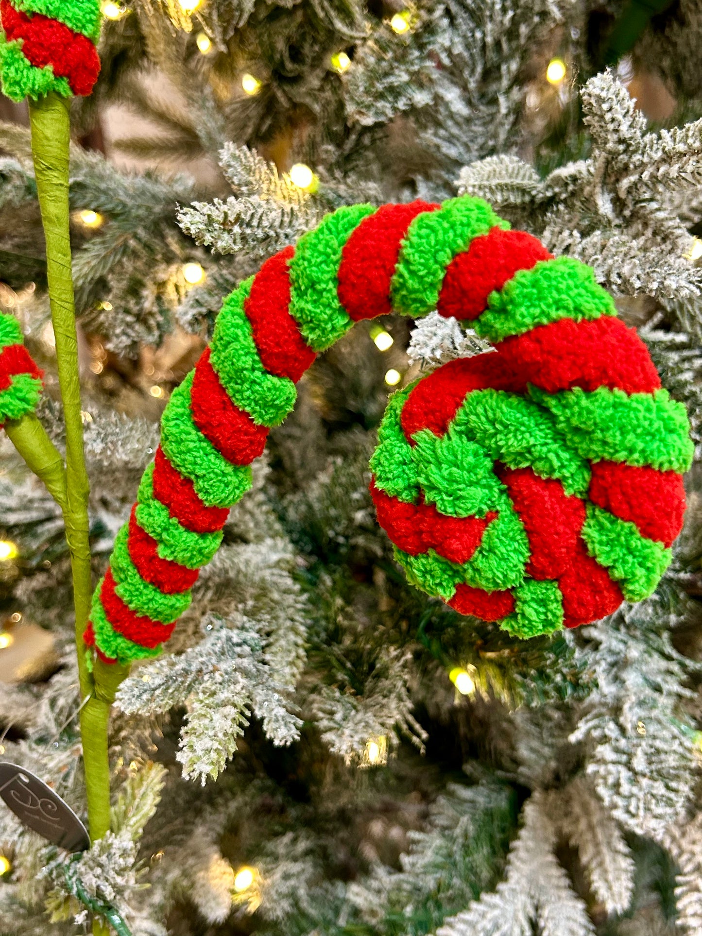 24 Inch Green And Red Faux Sherpa Curl Spray