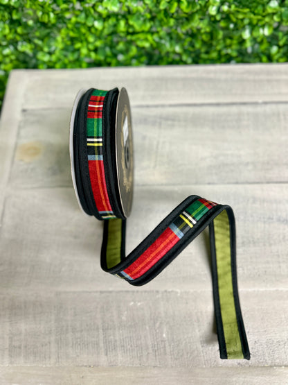 John Mark 1 Inch By 10 Yard Royal Stewart Plaid Fused Dupioni Ribbon