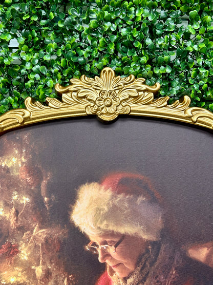 18.5 Inch By 27 Inch Framed Santa And Mrs. Claus Picture Two Styles