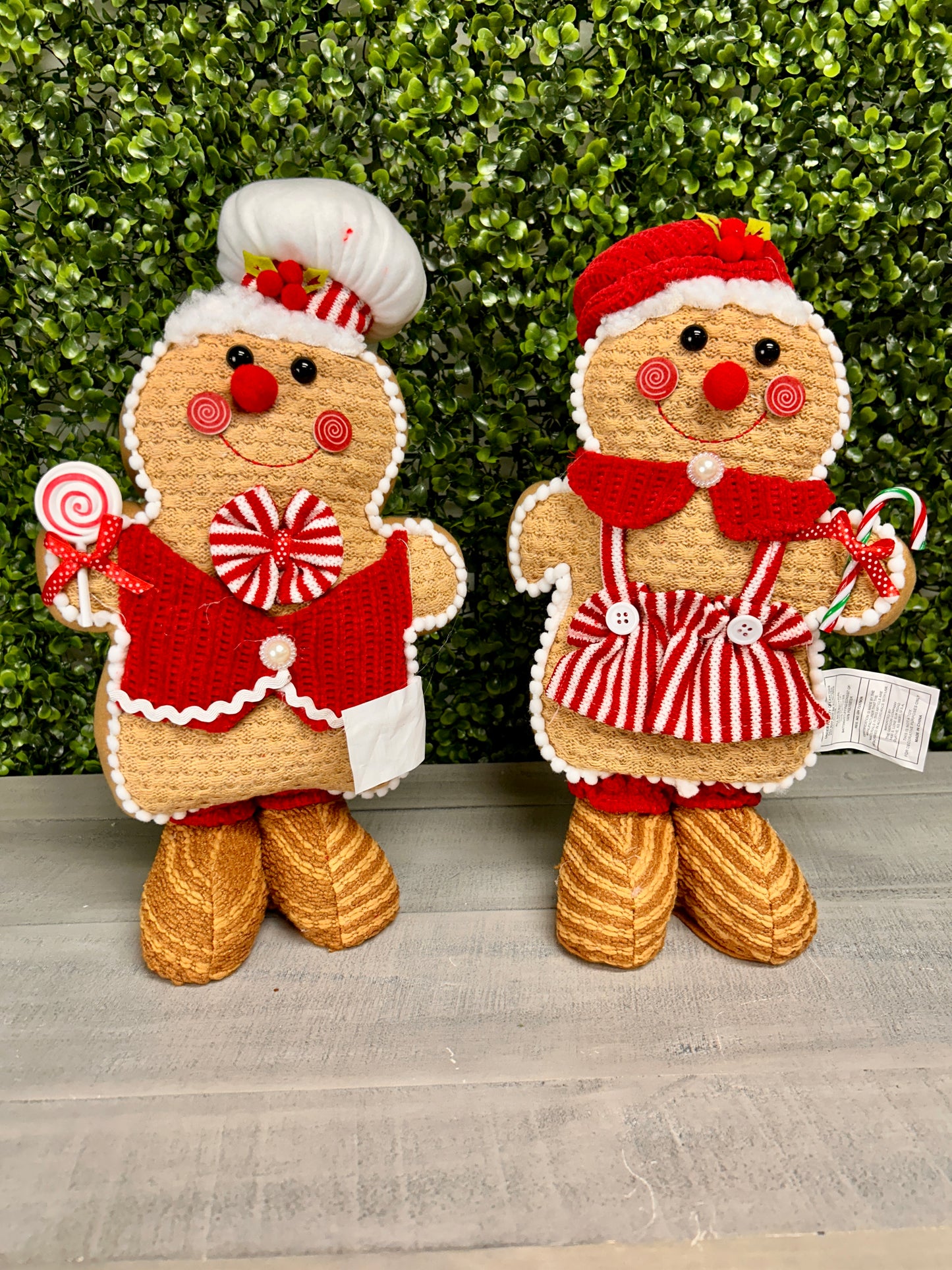 12.9 Inch Standing Holiday Gingerbread Man Two Assorted